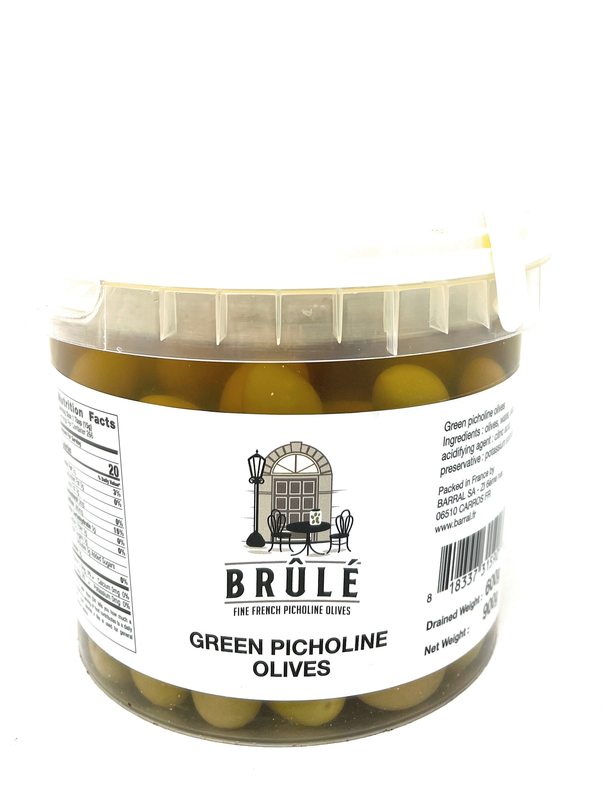 Fine French Green Picholine Cocktail Martini Olives   2 POUNDS in an Imported Tub